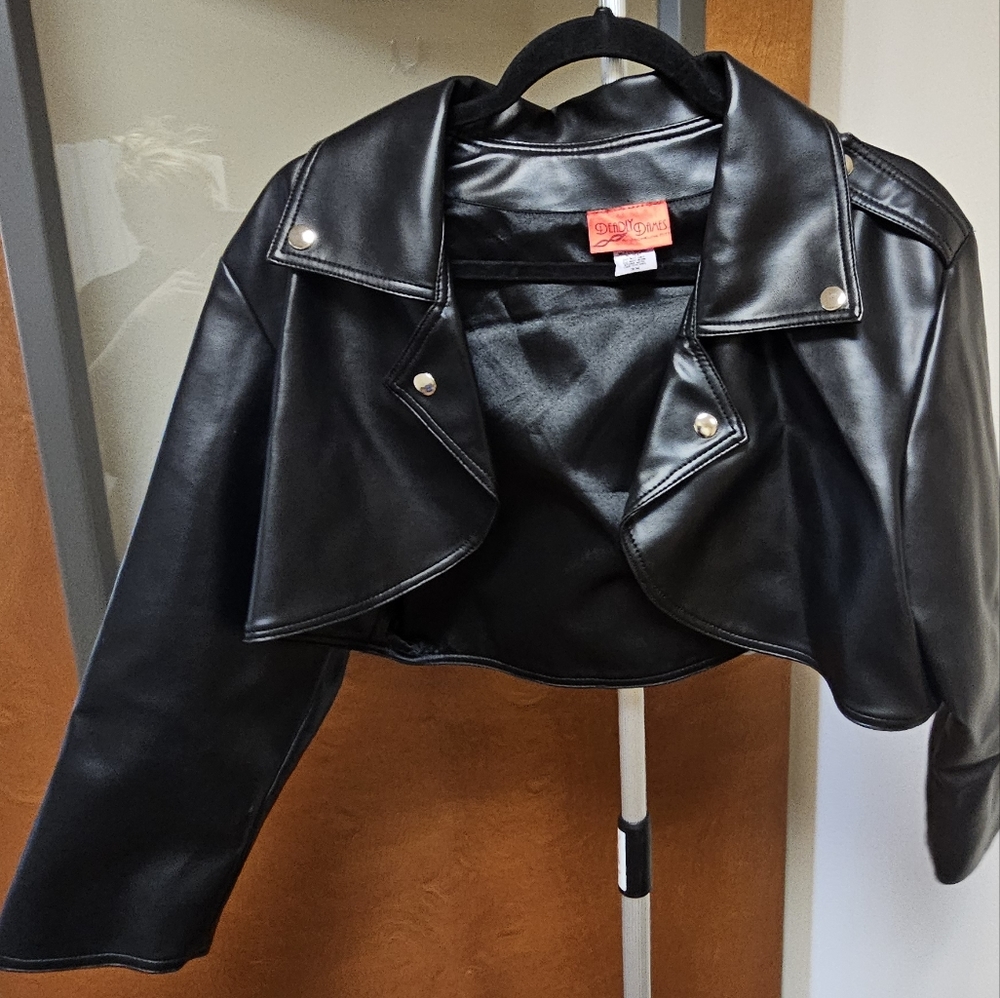 Deadly dames pin up girl clothing BLACK cropped moto jacket - Picture 5 of 6